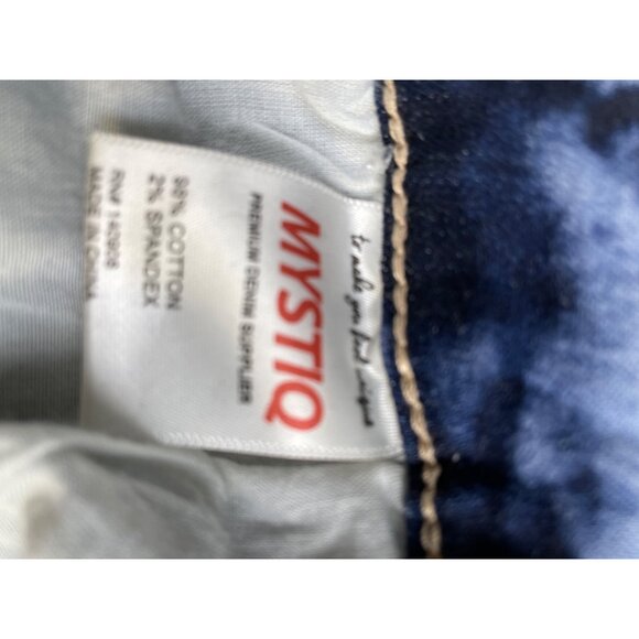 Mystiq Women's Blue/Orange Stretch Skinny Ripped Jeans Size 7 x 30" SKU 5125 - Picture 5 of 7